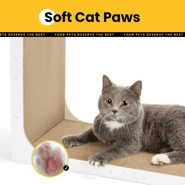 Кігтеточка для котів Conlun, L-подібна, 58 см, білий колір, для захисту меблів