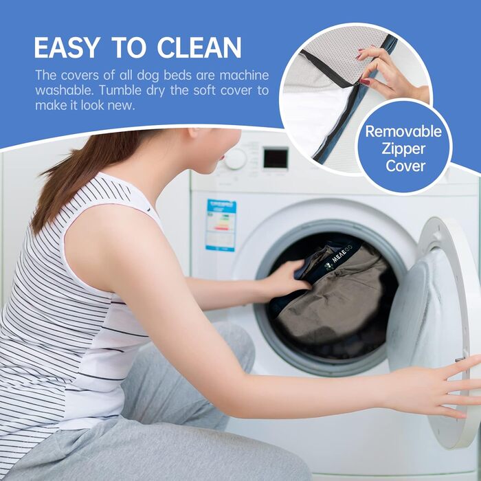 Ортопедичне ліжко для собак, велике з подушкою, товстий гель-піна Memory Foam, фланель, зносостійке, водонепроникне покриття, знімний, пральний чохол, антиковзаюча основа, розмір 132 x 91 x 20 см, блакитне