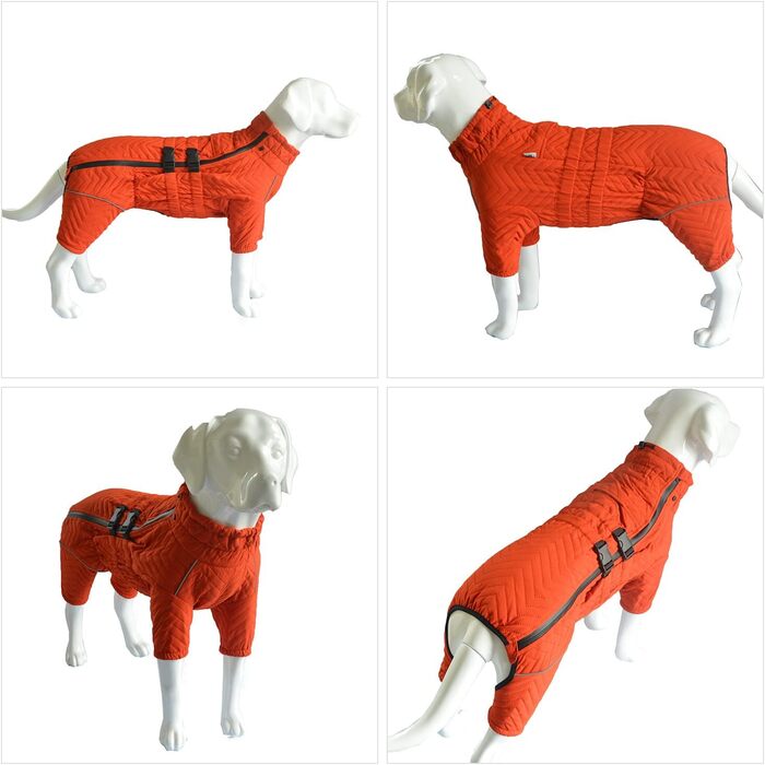 Теплий зимовий одяг для собак, двошарова жилетка, повна захист лап, вітро- та водонепроникна жилетка, світловідбиваюча жилетка для собак, костюм для активного відпочинку на відкритому повітрі, для малих, середніх та великих собак. Помаранчевий XXL 2XL (ba