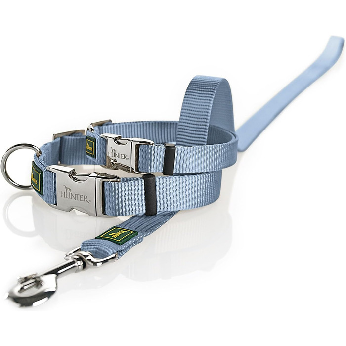 Поводок для собак Hasung VARIO BASIC AU-STRONG (M, блакитний) - алюмінієвий замок