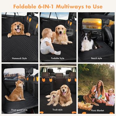 Захисний килимок на заднє сидіння автомобіля для собак, водовідштовхуючий, антикіготок, з жорстким каркасом, для авто, SUV, вантажівки