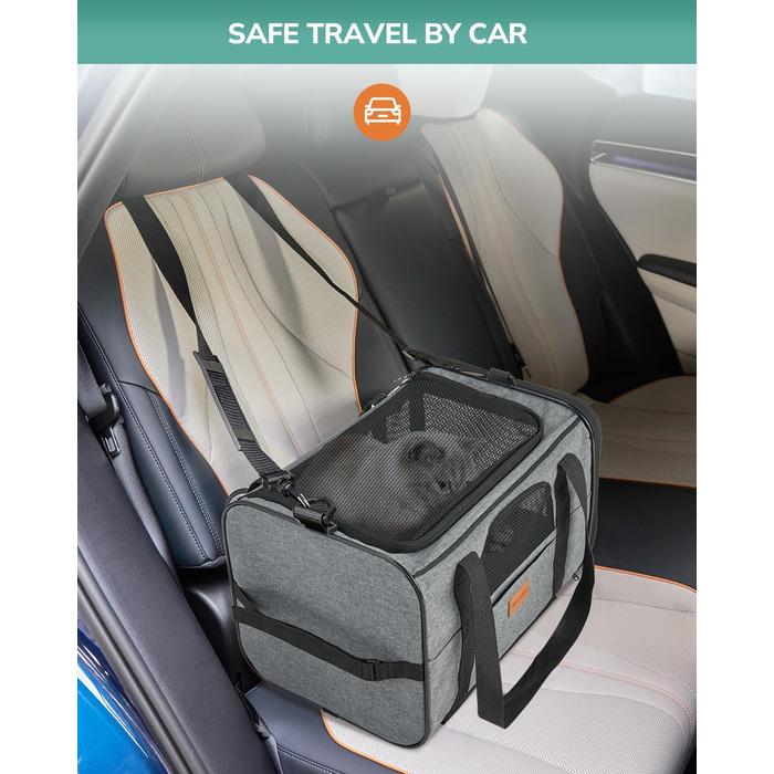 Трансформер для котів та собак Morpilot з колесами, сірий. Сумка-переноска для тварин, схвалена авіакомпаніями, для маленьких собак, великих котів, цуценят. Розміри: 43 x 28 x 28 см