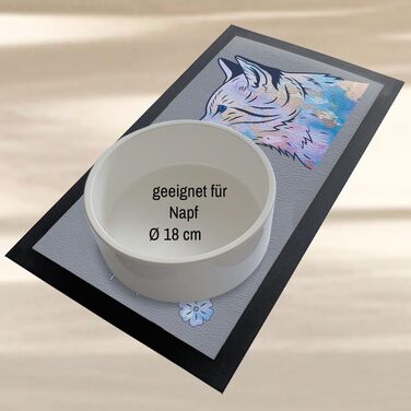 Підкладка для кота з ім'ям, квітковий дизайн, пастельні тони, персоналізована кормушка