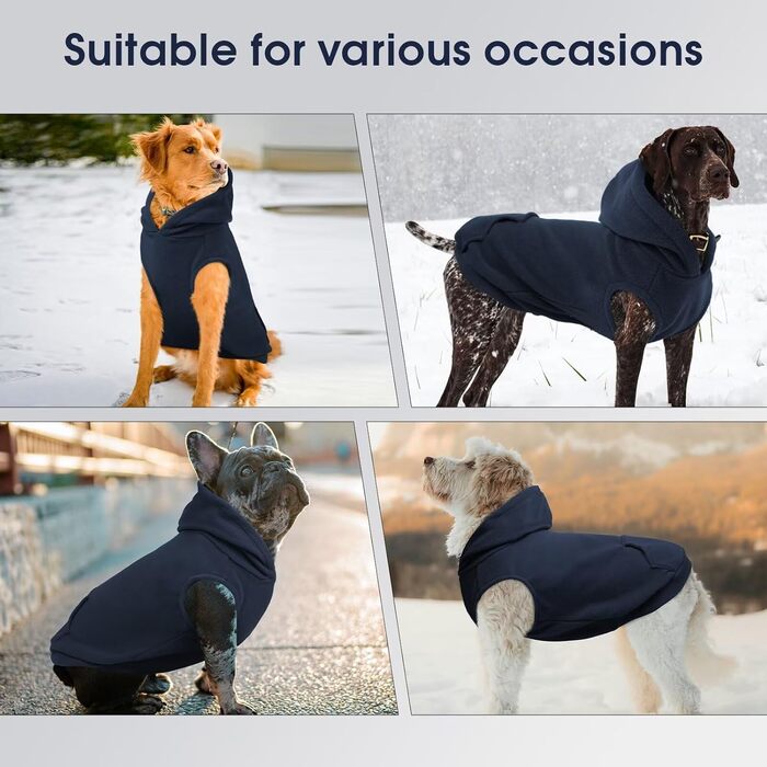 Теплий флісовий світшот-худі IECOii для великих собак, блакитний (4XL)