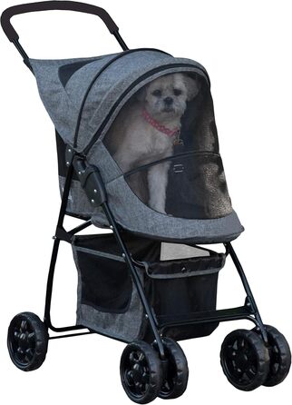 Дитяча коляска для тварин Pet Gear Happy Trails Lite, Dark Platinum, з підкладкою та ремінком безпеки