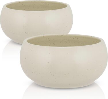 Набір мисок для собак середніх та великих порід hej.mo | 2 шт. діаметром 20 см, об'ємом 1,8 л | Кераміка, миється в посудомийній машині, стійкий до подряпин та укусів | Fressnapf та Wassernapf | Кремовий колір