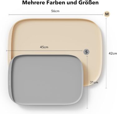 Підкладка під миску для собак та котів PETLIBRO Silikon, сіра, 45x30 см, нековзна, водонепроникна, для миття в посудомийній машині
