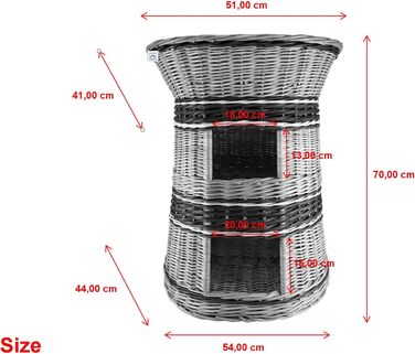 Плетене котяче ліжко з лози, 3-ярусне, з подушкою бежевого кольору