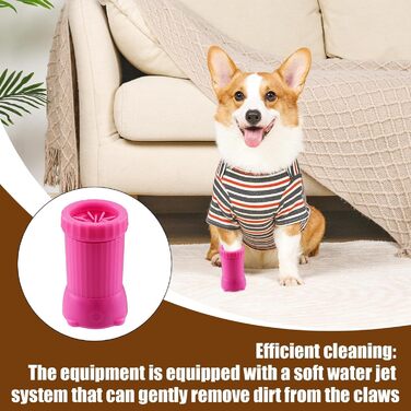 Автоматична мийка лап для собак, портативна мийка лап для котів, перезаряджувана, рожева