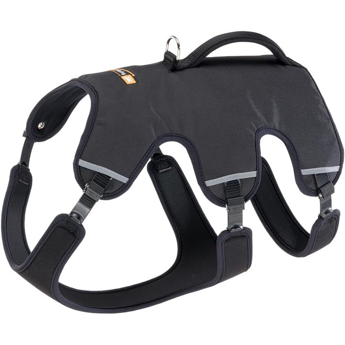 Шлейка для собак Ferplast ERGOTREKKING, чорна, XL, вибухобезпечна, з регулюванням, відбиваюча, з м'якою підкладкою, 6 застібок