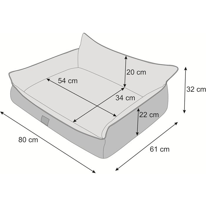 Ліжко для собак - лежанка для тварин, кошик для котів та собак великих, середніх та маленьких порід - м'яке ліжко для собак - лежанка-софа для собак - 63x48 см (XL - 80x61 см, Графіт)