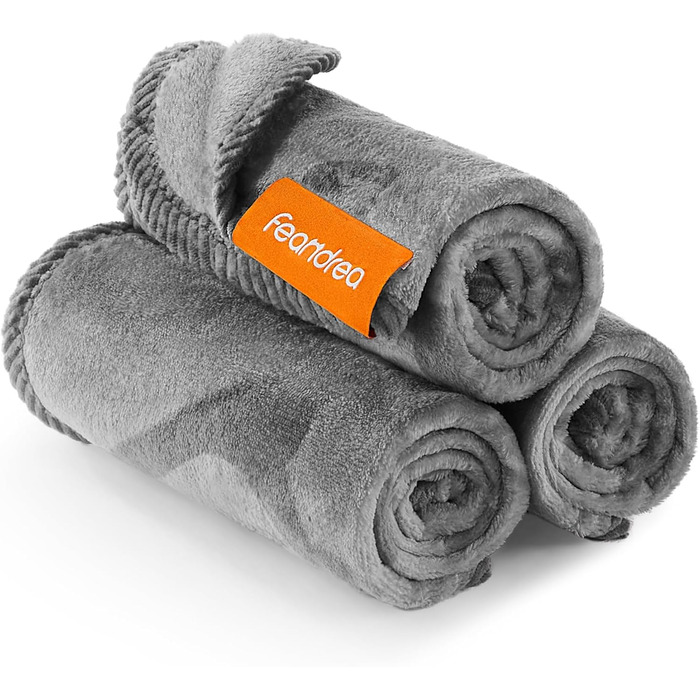 Накидка для собак Feandrea, 3 шт. в наборі, XL (152 x 127 см), фланель, сірий, захист для дивану, для собак середнього та великого розміру
