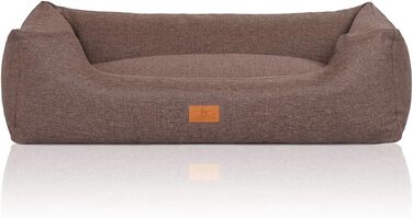 Кенуфельвуфф Лотте: ліжко для собак з велюру, XL, 105 x 75 см, сіро-коричневе - знімний чохол, можна прати - для великих, середніх та маленьких собак