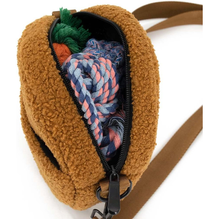 Сумка для ласощів для собак COOWONE - ідеальна для прогулянок та тренувань. Вбудований диспенсер для відходів. Колір: коричневий 2.0