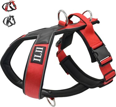 Нашийник для собак III Y - міцний, елегантний та комфортний. Унікальний дизайн для середніх та великих собак. Червоний (L)