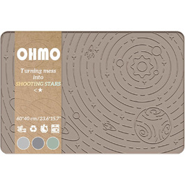 Підкладка під миску для собак та котів OHMO, 60x40 см, силіконова, неслизька, водонепроникна, бежева