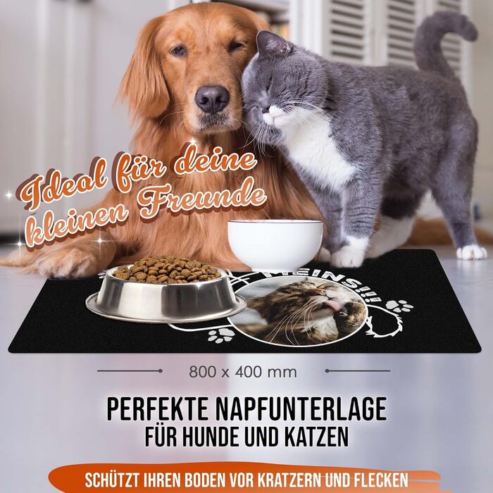 Персоналізована килимок для годування котів з фотографією - 