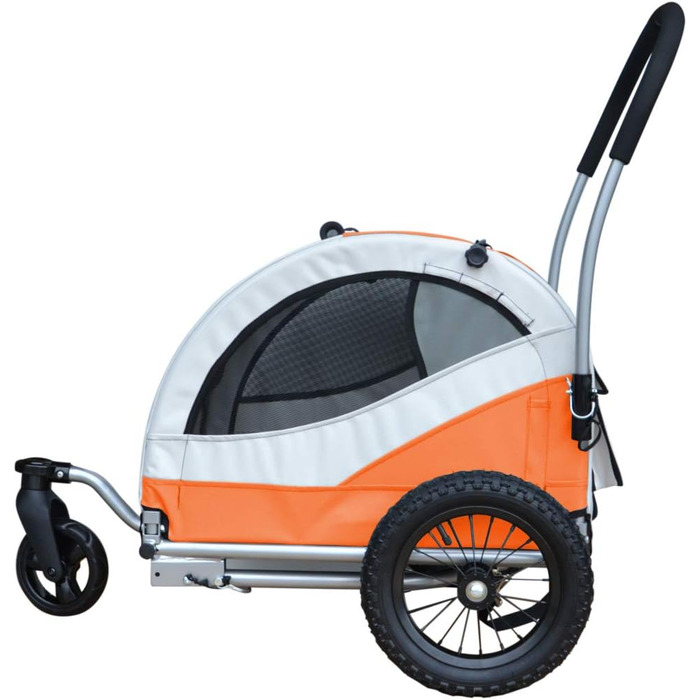 Papilioshop Kuma – візок для собак, велосипедний причіп, переноска для собак, апельсиновий, легкий та стабільний