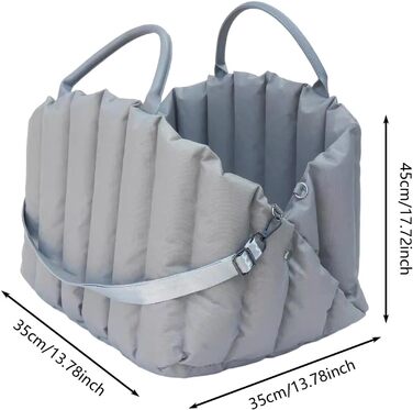 Автокрісло для собак, переноска для собак до 5 кг, неслизьке автокрісло для собак, стильне автокрісло для собак (сірий)