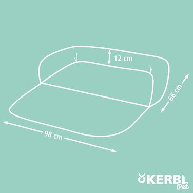 Подушка для домашніх тварин Kerbl Emalia, підходить для собак та котів, сірого кольору, 60x40x12 см, поліестер, захист меблів (розмір 98x66x12 см)