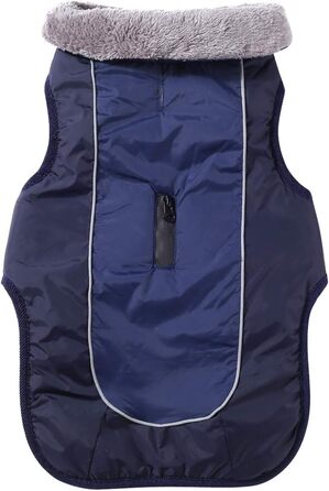 Флісова нашийникова стрічка JoyDaog для собак середніх порід, водонепроникна куртка для собак з бавовняної тканини для холодної зими (XL, Синій)