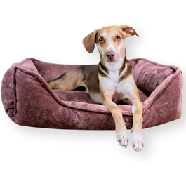 Ортопедичне ліжко для собак 4L Textil IRIS Premium-LINE, рожеве (80x60 см)