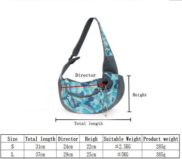 Сумка-переноска для собак і котів, блакизне камуфляжне забарвлення, до 2.5 кг