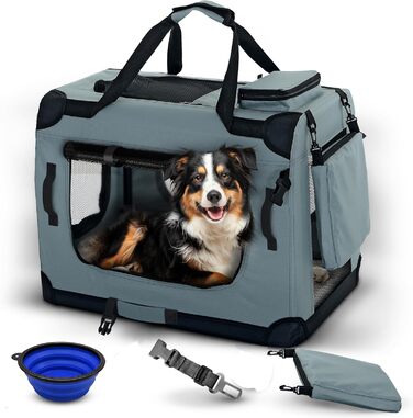 Складана переноска для собак та котів – міцна переноска для авто та подорожей 70×52×50 см, з вентиляцією, для тварин вагою до 18 кг