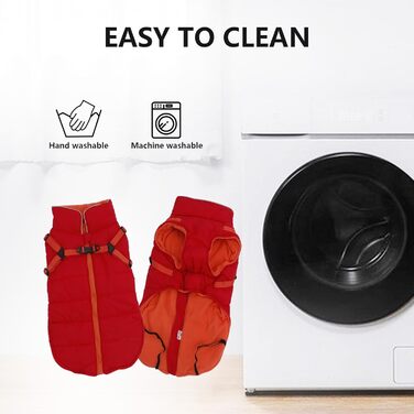 Зимові куртки для собак, шлейки, водонепроникна куртка з флісовою підкладкою, світловідбиваючі, персоналізовані, оранжевий/червоний, XL/M