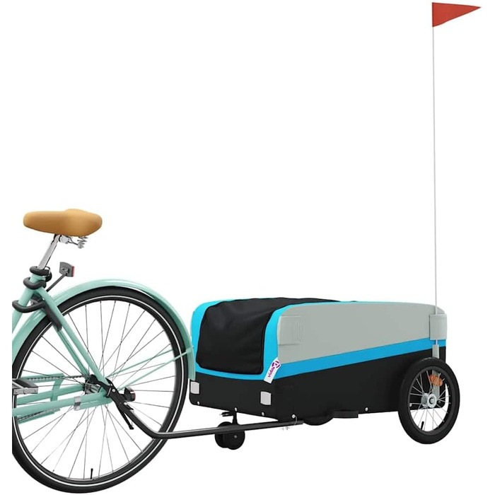 Дитячий/Транспортний причіп для собак, велосипедний причіп чорного та синього кольору, 45 кг, сталь, легкий у збиранні