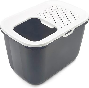Лотку для котів Katzentoilette Hop In, сірий антрацит/білий, 58,5 x 39 x 39,5 см