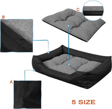 Килимок для собак та котів з високими бортиками, XL, 114x84 см, сірий графіт