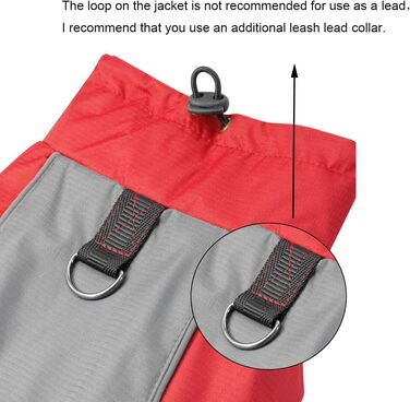 Водонепроникна куртка для собак на осінь та зиму, тепла, з підкладкою (червона, M)