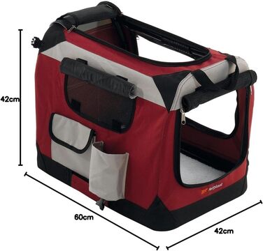 Переносна переносна будка для собак Ferplast, чорна, розмір S (49x34x34 см) / L (60x42x42 см), водонепроникна, з металевим каркасом та ручками