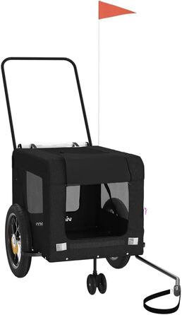 Причіп для велосипеда VidaXL для собак, чорний (120 x 54.5 x 53 см)