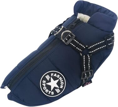 Водонепроникний жилет для собак на зиму Ectkuee, для маленьких собак, з D-порогом, блакитний (M)