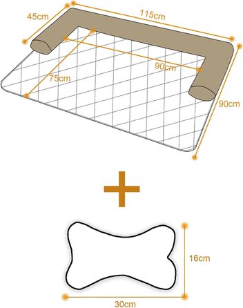 Крісло-ліжко для собак Raikou: зручне та практичне, 90x90 см, блакитний меланж. Захист дивану та багажника, антиковзаюче покриття, легко миється. Підходить для великих та маленьких собак.