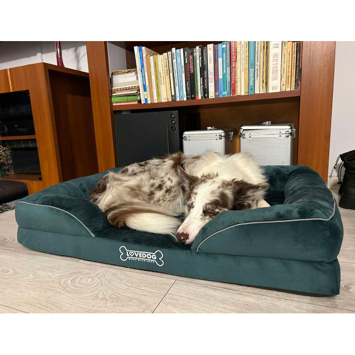 Ортопедична лежанка для собак Lovedog, зелена, 90 x 60 см