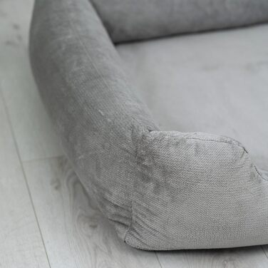 Ортопедичне ліжко для собак Candy, середнього та малого розміру - м'яке, зручне, з антиковзаючою основою, зносостійке, міцне (90x70 см, сірий)