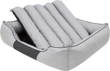 Крісло-ліжко для собак XL 85x65 см, м'яке, сіре (також розміри XXL 110x90 см)