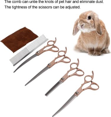 Набір професійних ножиць для грумінгу собак та котів, 17.8 см, зелений (Golden)