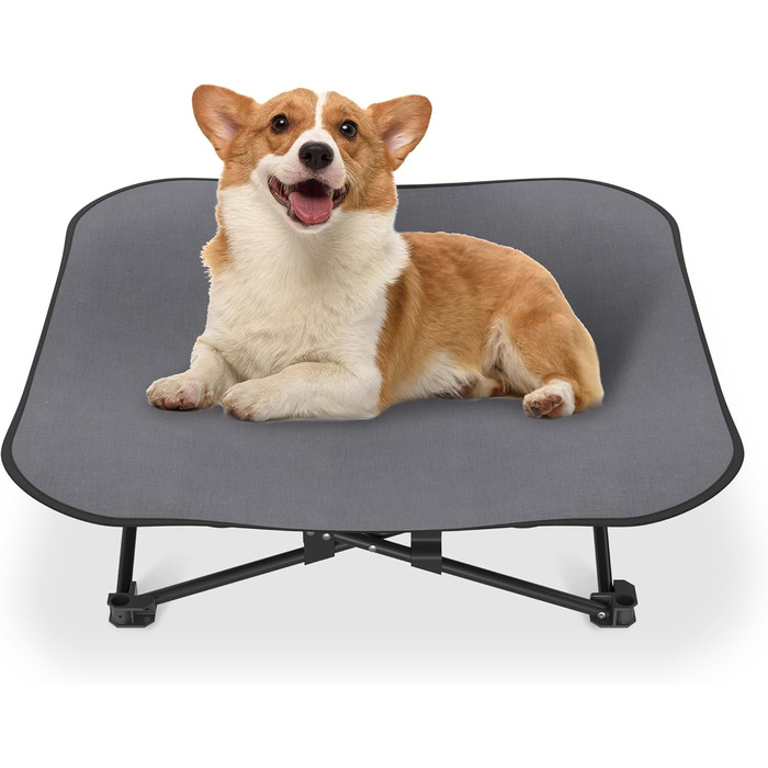 Крісло-ліжко для собак та котів 68x68x21 см, складне, підняте, з дихаючого поліестеру, для дому та саду