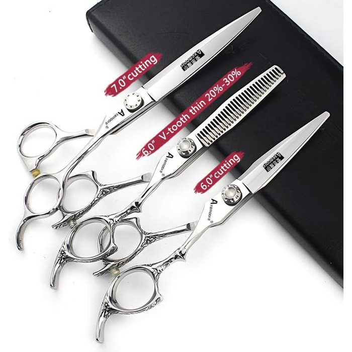Професійний набір ножиць для стрижки волосся (3 шт.) – професійні ножиці для стрижки, ножиці для вирівнювання, ножиці для моделювання