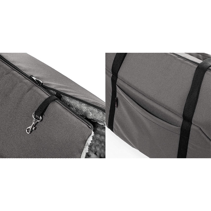 Трансформер для собак та котів (сірий), 34 x 22 x 26 см - переноска для цуценят та маленьких собак до 5 кг (плюшевий матеріал з буграми)