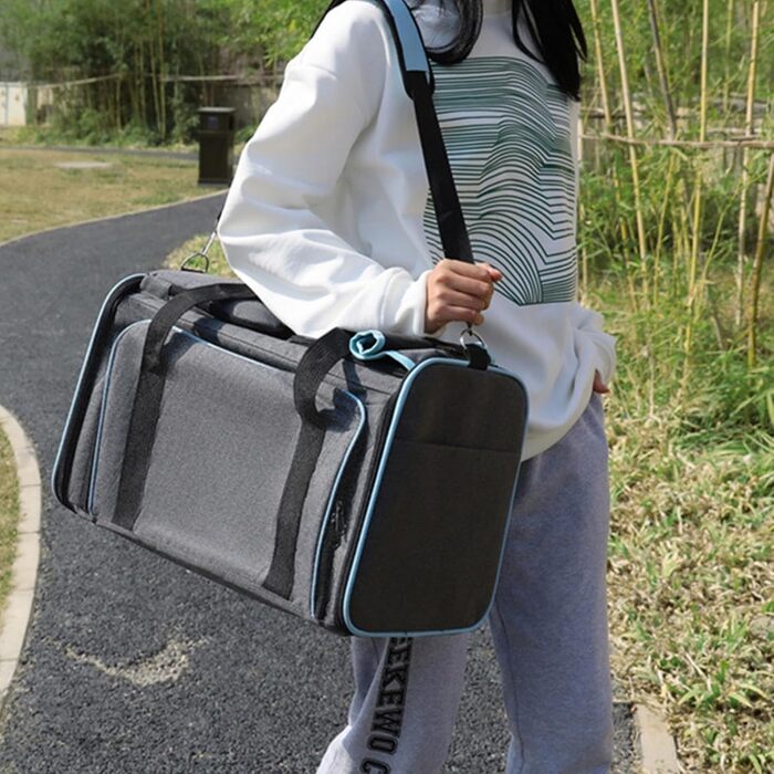 Транспортна переноска для кота Wuudi, складана сумка для собак, переноска для кота для подорожей літаком/автомобілем, дихаюча переноска для кота, маленькі собаки в авто