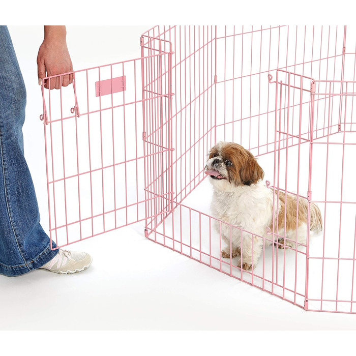 Клітка для собак Midwest Homes for Pets 542-30, металева, розкладна, з дверцятами, 61 x 76 см, золотисто-цинкована