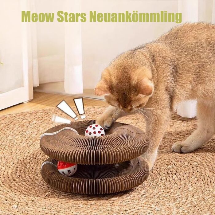 Котячий когтетоп складний, портативний, з інтерактивною м'ячиком для зняття стресу у котів