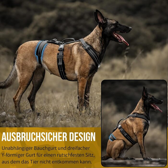 Нашийник для собак OneTigris HOUNDLOCK тактичний, чорний, M (14-27 кг)