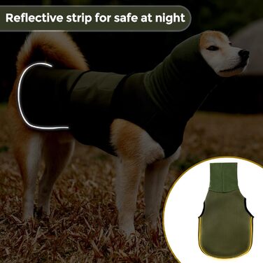 Заспокійливий жилет для собак Heywean з капюшоном та захистом вух, антистресовий, XL, оливковий