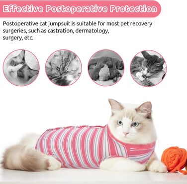 Одяг для котів після операції Citétoile: Комбінезон для захисту рани, альтернатива електронного комірця, рожевий, розмір M
